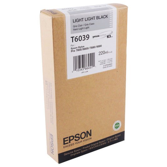 Epson T6039 Ink Cartridge Ultra Chrome K3 Light Light Black C13T603900