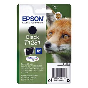 Epson T1281 Ink Cartridge DURABrite Ultra Fox Black C13T12814012