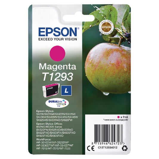 Epson T1293 Ink Cartridge DURABrite Ultra High Yield Apple Magenta C13T12934012