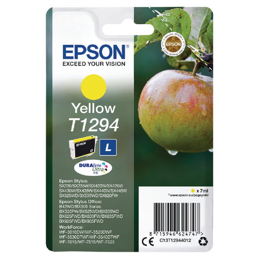 Epson T1294 Ink Cartridge DURABrite Ultra High Yield Apple Yellow C13T12944012