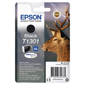 Epson T1301 Ink Cartridge DURABrite Ultra Extra High Yield Stag Black C13T13014012