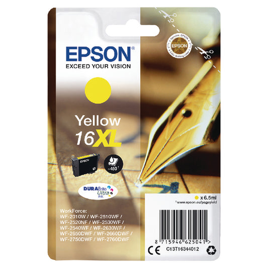 Epson 16XL Ink Cartridge DURABrite Ultra HY Pen/Crossword Yellow C13T16344012