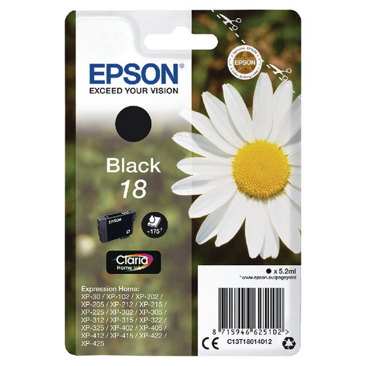 Epson 18 Home Ink Cartridge Claria Daisy Black C13T18014012