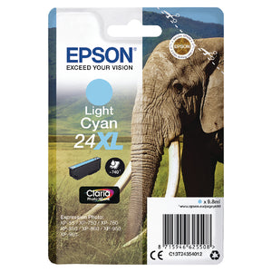 Epson 24XL Ink Cartridge Photo HD Claria Elephant Light Cyan C13T24354012