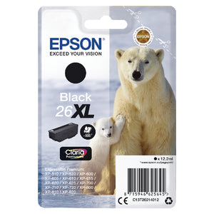 Epson 26XL Ink Cartridge Premium Claria Polar Bear Black C13T26214012