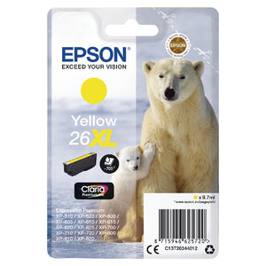 Epson 26XL Ink Cartridge Premium Claria Polar Bear Yellow C13T26344012