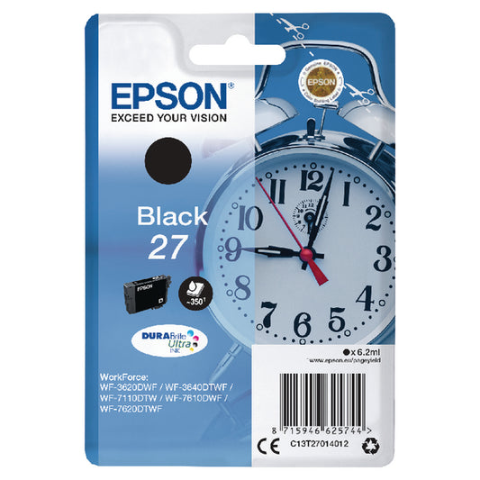 Epson 27 Ink Cartridge DURABrite Ultra Alarm Clock Black C13T27014012