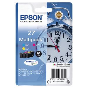 Epson 27 Ink Cartridge DURABrite Ultra Alarm Clock Multipack CMY C13T27054012