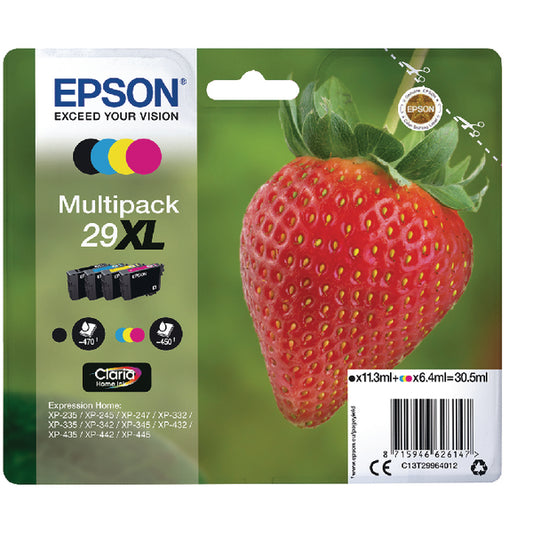 Epson 29XL Home Ink Cartridge Claria High Yield Multipack Strawberry CMYK C13T29964012