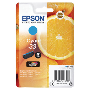 Epson 33 Ink Cartridge Claria Premium Oranges Cyan C13T33424012