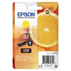 Epson 33 Ink Cartridge Claria Premium Oranges Yellow C13T33444012