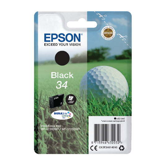 Epson 34 Ink Cartridge DURABrite Ultra Golf Ball Black C13T34614010