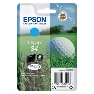 Epson 34 Ink Cartridge DURABrite Ultra Golf Ball Cyan C13T34624010
