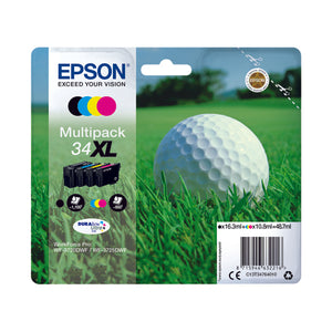 Epson 34XL Ink Cartridge DURABrite Ultra High Yield Multipack Golf Ball CMYK C13T34764010