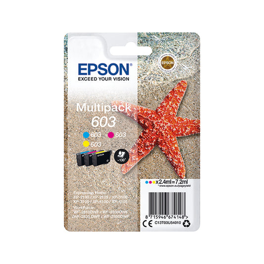Epson 603 Ink Cartridge Starfish Multipack CMY C13T03U54010