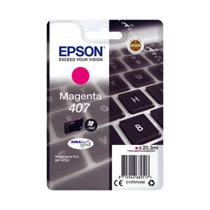 Epson 407 Ink Cartridge DURABrite Ultra WF-4745 Series Keyboard Magenta C13T07U340