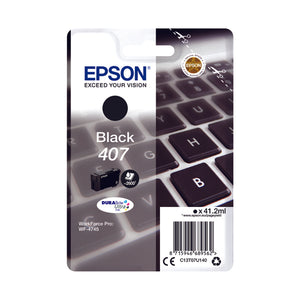 Epson 407 Ink Cartridge DURABrite Ultra WF-4745 Series Keyboard Black C13T07U140