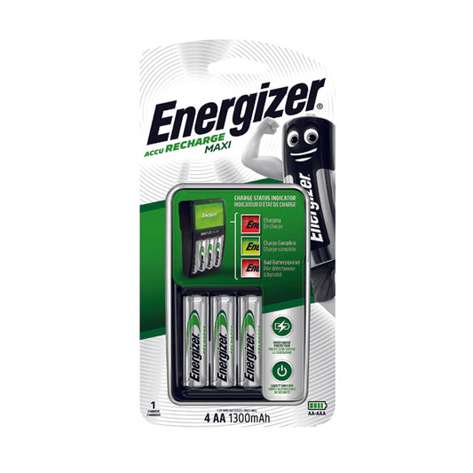 Energizer Maxi Battery Charger 4x AA Batteries 1300 Mah UK 633151