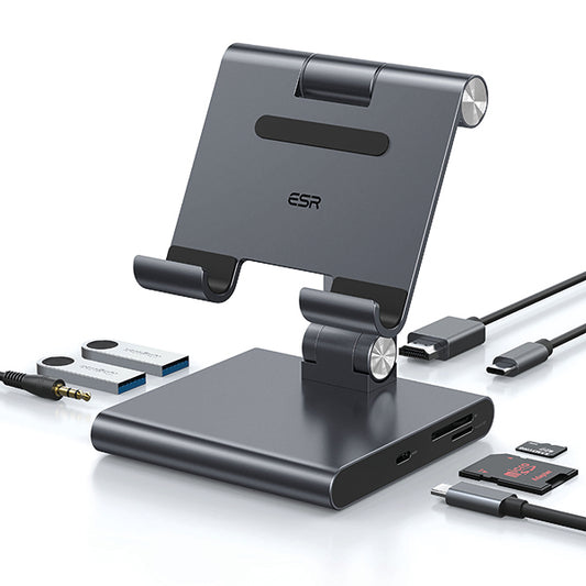 ESR 8-in-1 Portable Hub and Stand USB-C Grey 6A002