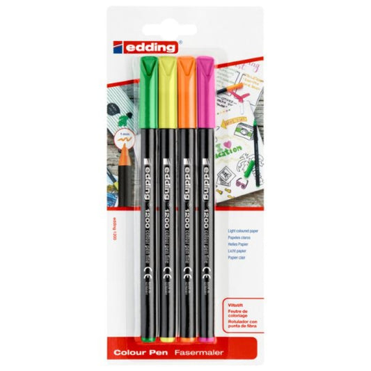 Edding 1200 Neon Pens (Pack of 4)