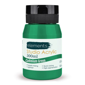 Elements Acrylic Paint in Cadmium Green (500ml)