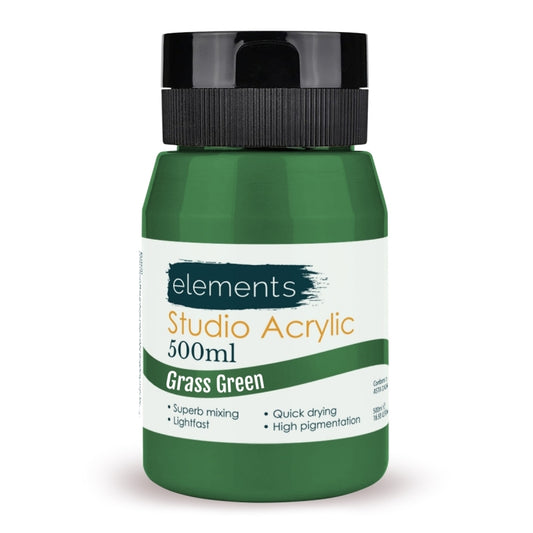 Elements Acrylic Paint in Grass Green (500ml)