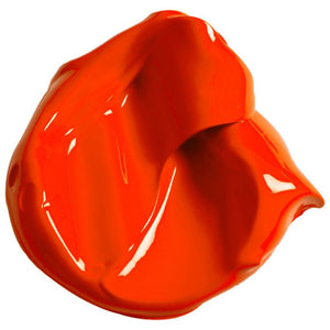 NEon orange paint swatch on a white background