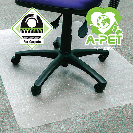 Cleartex Advantagemat Plus APET Chair Mat for Low and Standard Pile Carpets 900x1200mm UCCMFLAG0002