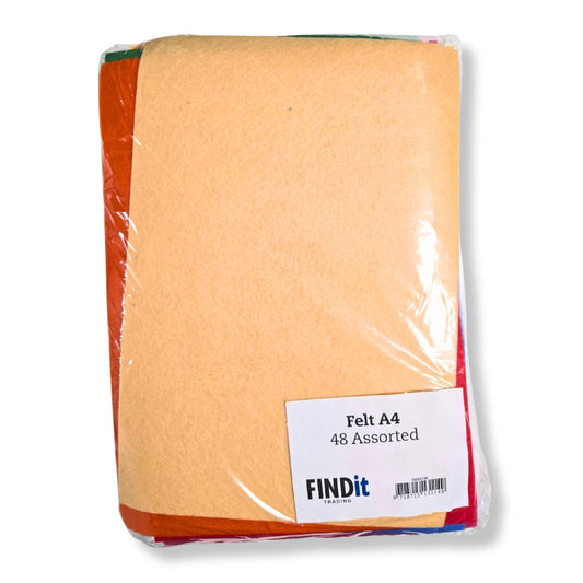 Felt Pack in A4 - Assorted Colours (48 Pack)