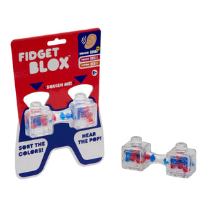 Fidget Blox toy with packaging on a white background
