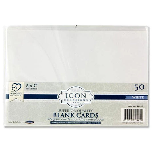 Icon Occasions Pkt.50 5"x7" Cards & Envelopes