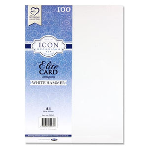 Icon Pk100 A4 300gsm Hammer Card White