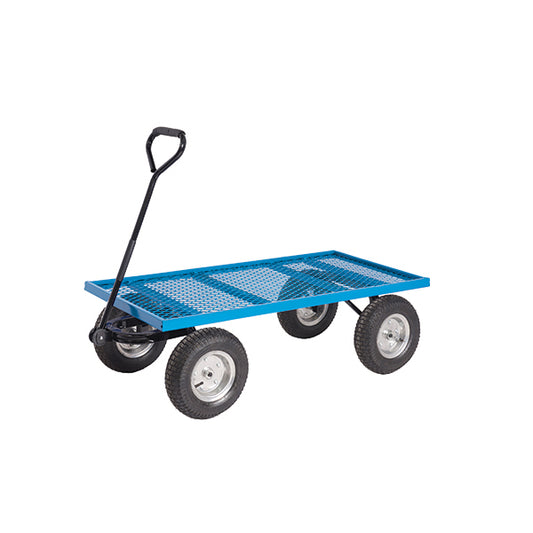 General Purpose Platform Truck Mesh Base 340mm Pneumatic Steel Centred Wheels 400kg Capacity TI212R