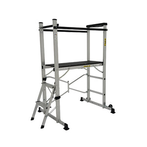 Climb-It Folding Work Platform Steel Handrails 150kg Capacity Platform Height 880mm Aluminium EP880Y