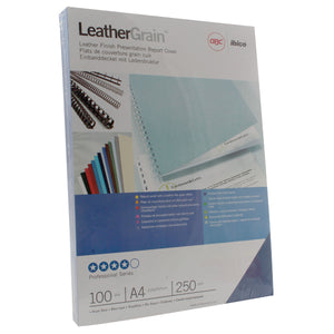 GBC LeatherGrain A4 Binding Cover 250gsm Royal Blue (Pack of 100) CE040029