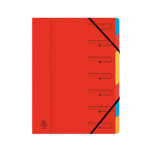 Exacompta Europa 7-Part Organiser 400gsm Pressboard A4 Red 5221Z