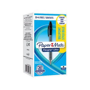 PaperMate FlexGrip Ultra Retractable Ballpoint Pen Black (Pack of 36) 1910073
