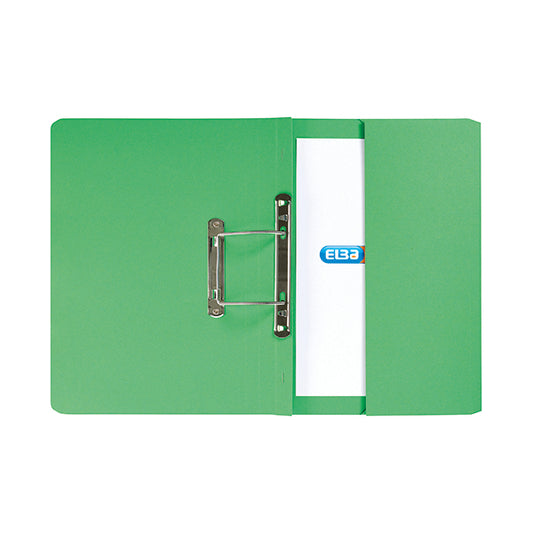 Elba Spring Pocket File Mediumweight Foolscap Green (Pack of 25) 100090147