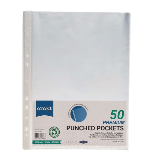 A4 Punched Pockets (Pack of 50)