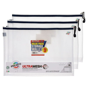 Premto B4 Ultramesh Expanding Wallet - Clear (Pack of 3)