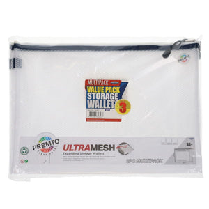 Premto B4 Ultramesh Expanding Wallet - Clear (Pack of 3)