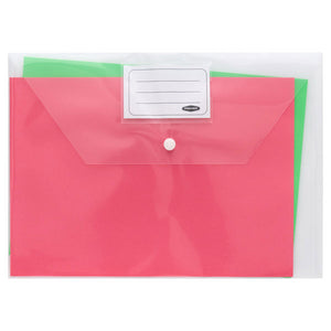 Concept A4 Button Wallets - Clear (Pack of 5)