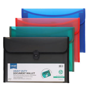 Concept Foolscap Heavy Duty Button Document Wallet (Assorment)