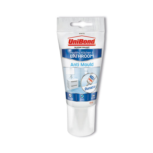 UniBond Healthy Kitchen and Bathroom Sealant Tube Anti Mould White 147g 2675549