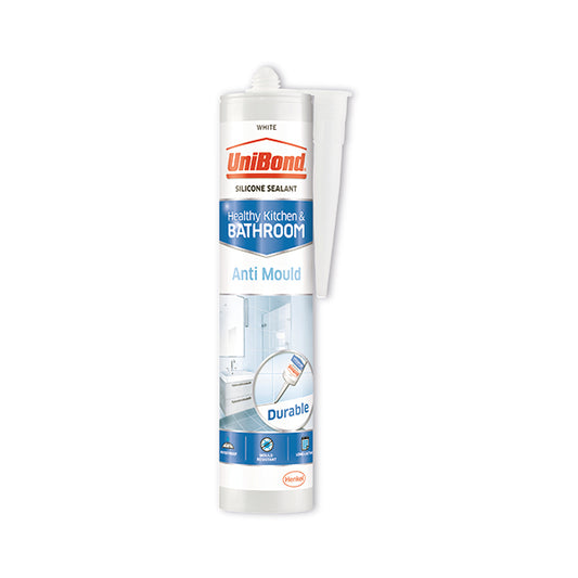 UniBond Healthy Kitchen and Bathroom Sealant Tube Anti Mould White 274g 2707173