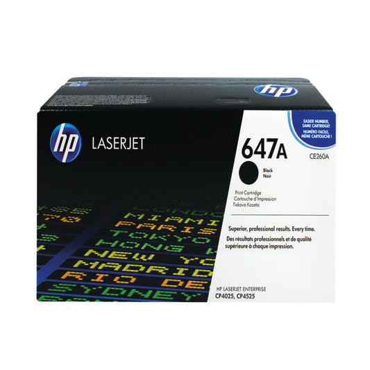 HP 647A Black Laserjet Toner Cartridge CE260A