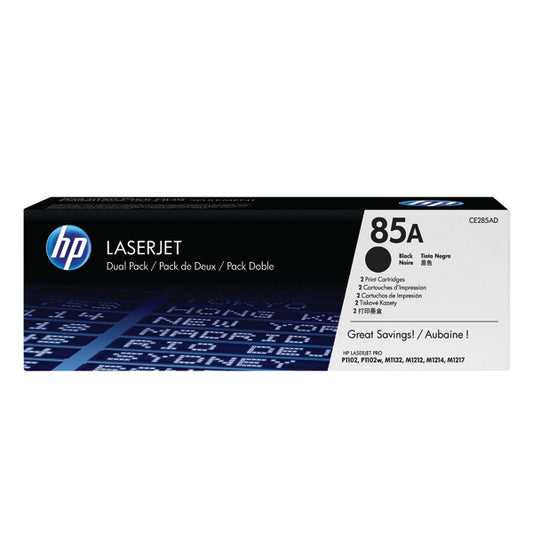 HP 85 Black Laserjet Toner Cartridge (Pack of 2) CE285AD