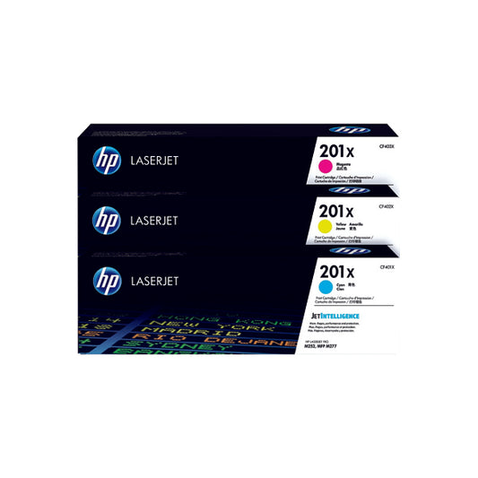 HP 201X High Yield Cyan Magenta Yellow Laserjet Toner Cartridge (Pack of 3) CF253XM