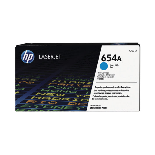 HP 654A Cyan Laserjet Toner Cartridge CF331A