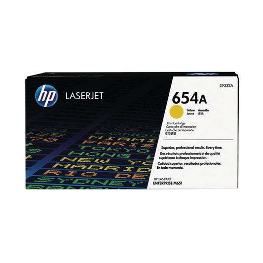 HP 654A Yellow Laserjet Toner Cartridge CF332A